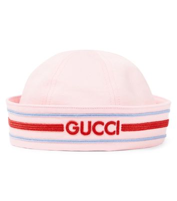 Gucci Kids Logo embroidered cotton hat