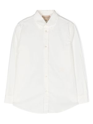 Gucci Kids logo-embroidered poplin shirt - White