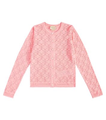 Gucci Kids Logo lace cardigan