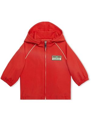 Gucci Kids logo-patch nylon jacket - Red