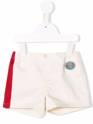 Gucci Kids logo-patch side-stripe shorts - Neutrals