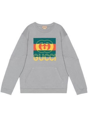 Gucci Kids logo-print cotton jersey sweatshirt - Grey