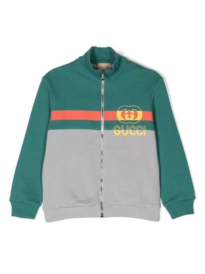 Gucci Kids logo-print cotton track jacket - Green