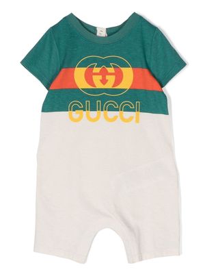 Gucci Kids logo-print detail romper - Neutrals