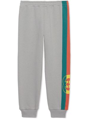 Gucci Kids logo-print felted cotton track pants - Grey