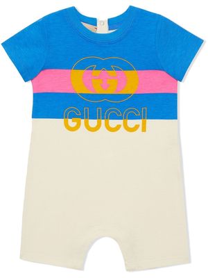 Gucci Kids logo-print jersey shortie - Blue