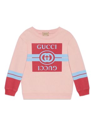 Gucci Kids logo-print jersey sweatshirt - Pink