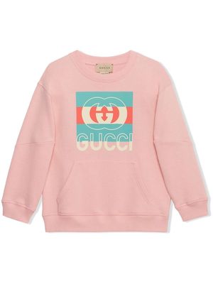 Gucci Kids logo-print long-sleeve sweatshirt - Pink