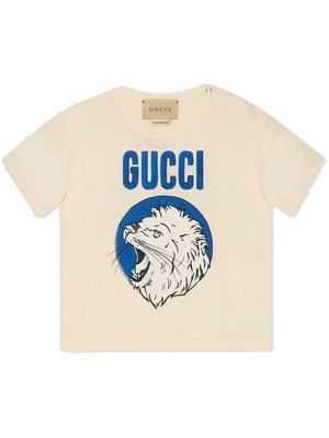 Gucci Kids logo-print T-shirt - Neutrals
