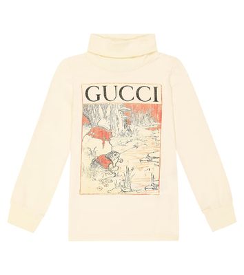 Gucci Kids Logo printed jersey turtleneck top
