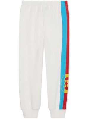 Gucci Kids logo-stripe track trousers - White