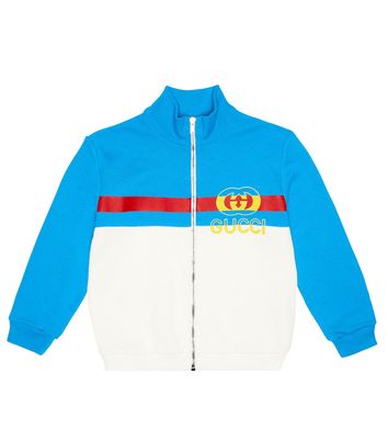 Gucci Kids Logo zipped cotton sweatshirt