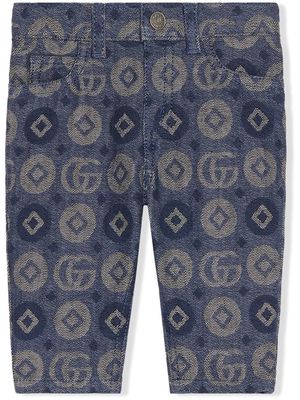Gucci Kids monogram-pattern jeans - Blue