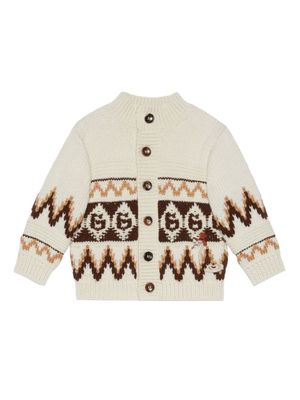 Gucci Kids patterned jacquard cardigan - Neutrals