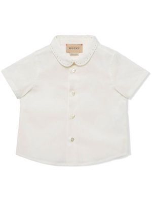 Gucci Kids Peter Pan-collar shirt - White