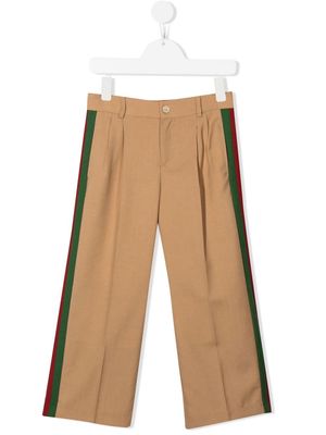 Gucci Kids pleated tailored-cut trousers - Brown