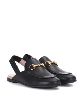 Gucci Kids Princetown leather slippers