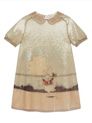 Gucci Kids sequin-embellished tulle midi dress - Neutrals