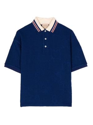 Gucci Kids short-sleeve cotton polo shirt - Blue