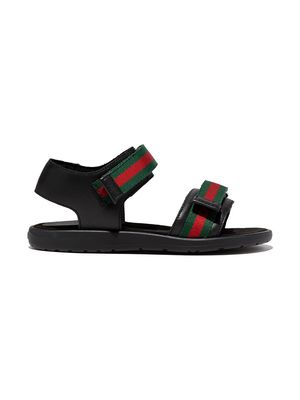 Gucci Kids stripe-detail open-toe sandals - Black