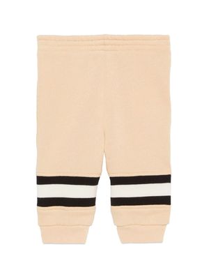 Gucci Kids stripe-detailing cotton track pants - Neutrals