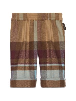 Gucci Kids tartan check-pattern wool trousers - Neutrals