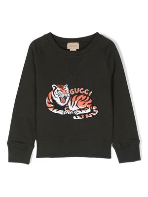Gucci Kids tiger-print sweatshirt - Grey