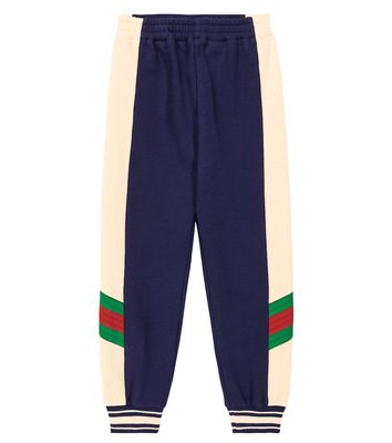 Gucci Kids Web cotton jersey sweatpants