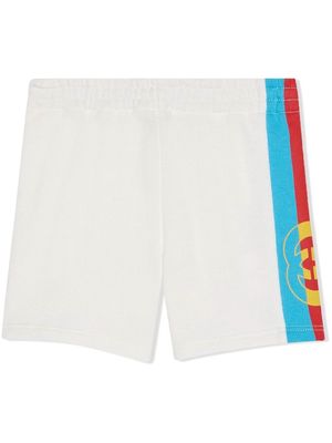 Gucci Kids Web-detail cotton jersey shorts - White