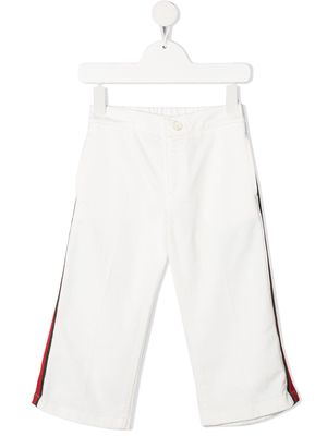 Gucci Kids Web-detail straight-leg trousers - White