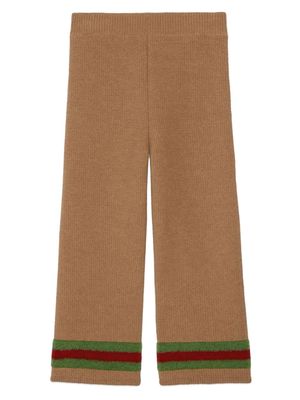 Gucci Kids Web-detail wool trousers - Neutrals