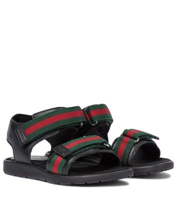 Gucci Kids Web leather sandals