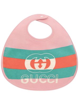 Gucci Kids Web-print cotton bib - Pink