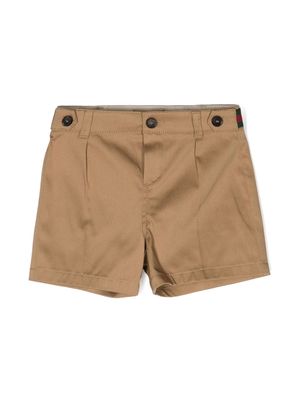 Gucci Kids Web-stripe chino shorts - Neutrals