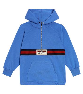 Gucci Kids Web Stripe cotton jersey hoodie