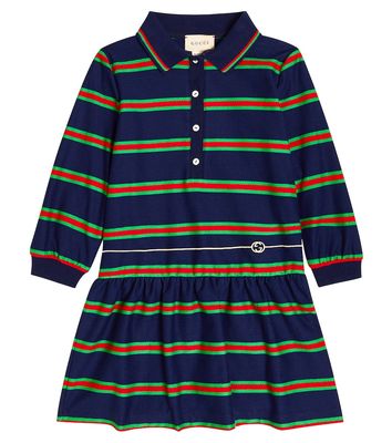 Gucci Kids Web Stripe cotton polo dress