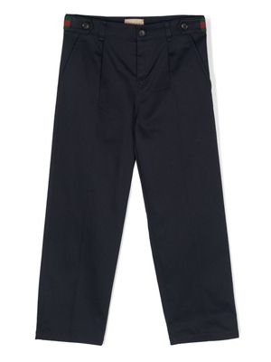 Gucci Kids Web stripe-detail trousers - Blue