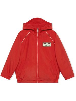 Gucci Kids Web Stripe logo-patch jacket - Red