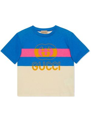 Gucci Kids Web Stripe print T-shirt - Neutrals