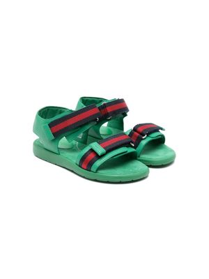 Gucci Kids Web-stripe touch-strap sandals - Green