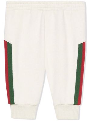 Gucci Kids Web-trim scuba-jersey track pants - White