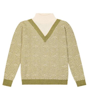 Gucci Kids Wool jacquard mockneck sweater