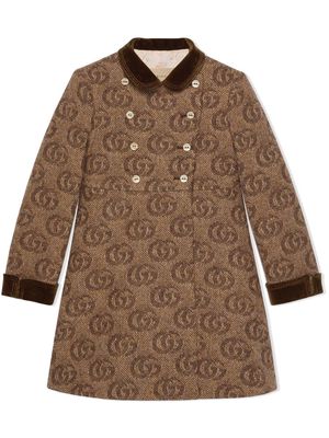 Gucci Kids x Angela Lynne Double G jacquard coat - Neutrals