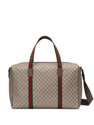 Gucci large GG Supreme leather holdall - Neutrals