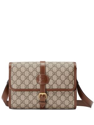 Gucci leather-trim messenger bag - 8563 베이지