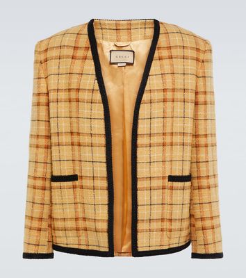 Gucci Linen and cotton checked jacket