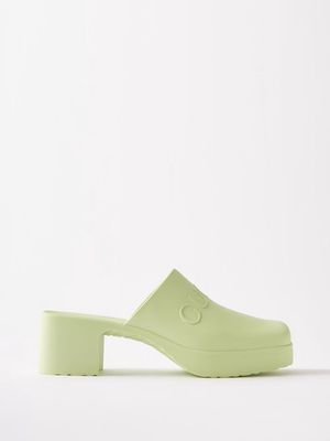 Gucci - Logo-embossed 30 Rubber Mules - Womens - Light Green