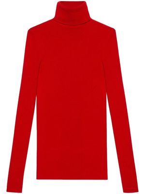 Gucci logo-embroidered roll-neck jumper