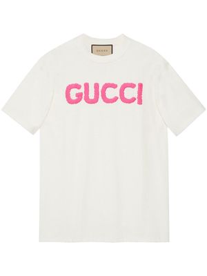 Gucci logo-embroidery cotton T-shirt - White