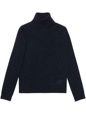 Gucci logo-intarsia cashmere jumper - Blue